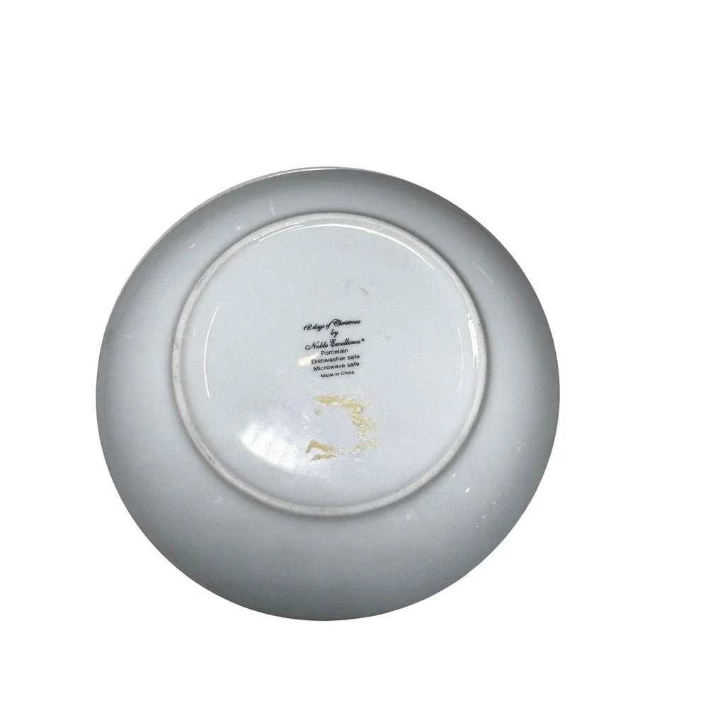 Noble Excellence 12 Days of Christmas Plates 6th 7th 8th Day Porcelain Dish‎ Set